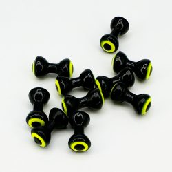 DOUBLE PUPIL LEAD EYES - BLACK / YELLOW CHARTREUSE